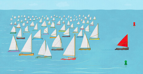 Winning  and Success Concept / Catboats