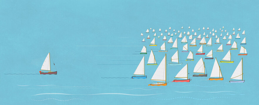 Trying to Catch up Concept with Copy Space / Catboats