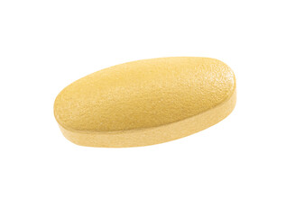 Vitamin C tablet isolate close up on white background