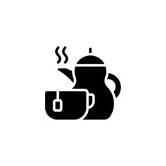 Obraz premium tea icon designed in solid black style and glyph style in food and drink icon category