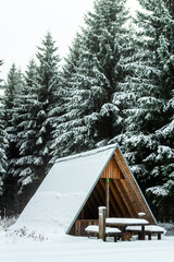 Schöne Winterlandschaft auf den Höhen des Thüringer Waldes bei Schmiedefeld - Thüringen