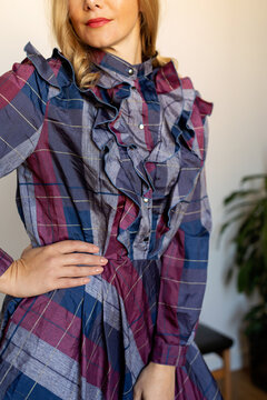 Woman wearing vintage dress