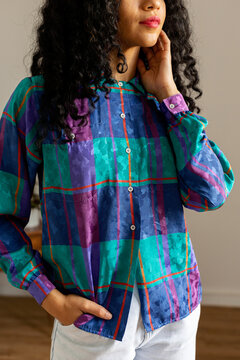 Model with fashion vintage clothes