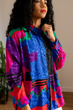 Female model wearing vintage fashion