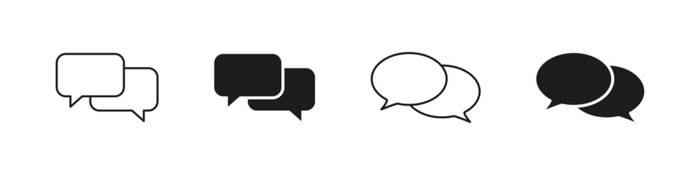 Chat icon message symbol. Online message speech bubble social media app. Web chat sign.