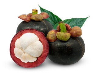 Mangosteen isolated on white background