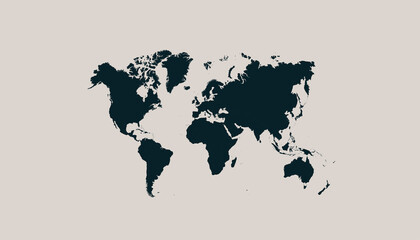 World map. Color vector modern. Silhouette map	