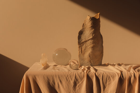 elegant still life in pink atmosphere