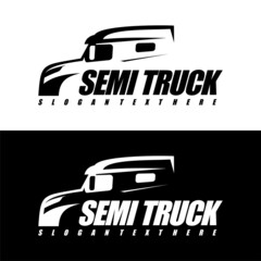 semi truck logo design vector © THE LASTMINI