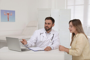 Young woman having appointment in gynecologist office