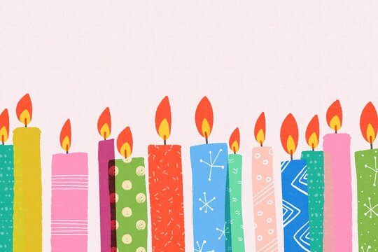 Colorful birthday candles illustration