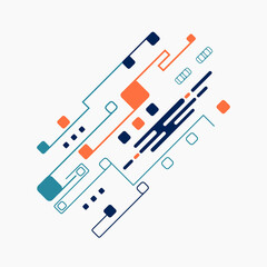 Abstract Diagonal Rectangle Geometric Shape and Line Background, Vector Image Illustration