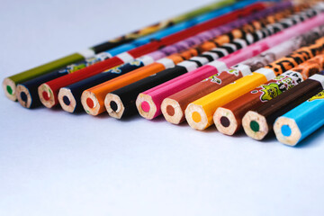Obraz premium a colorful pencil on white background
