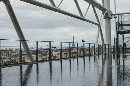 unusual Paris cityscape view, France