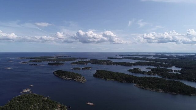 Swedish landscape by drone in summer 