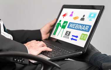 Webinar concept on a laptop