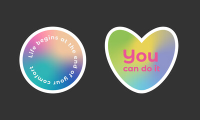 Bright motivating stickers. Vector illustration.