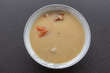 Traditional delicious Turkish soup; Turkish name; Tarhana  corbasi
