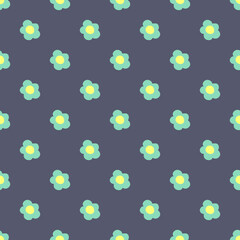 Seamless pattern with flowers. Floral background. flowers isolated on blue background
