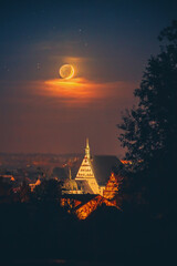 Mond über der Altstadt Freiberg