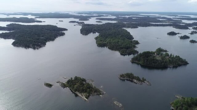 Swedish landscape by drone in summer 