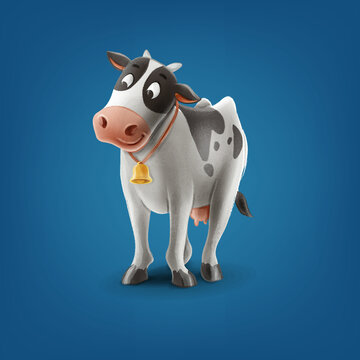 cow cute character for cartoon farm