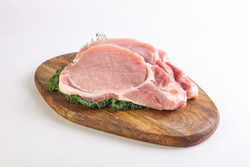 Raw pork loin for coocking