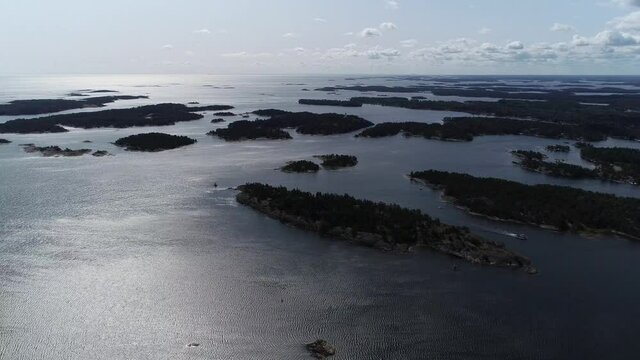 Swedish landscape by drone in summer 