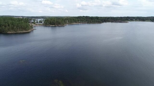 Swedish landscape by drone in summer 