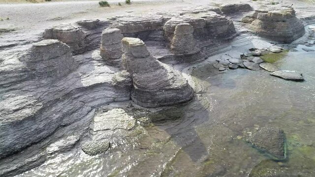 Swedish landscape by drone in summer 