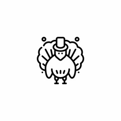 animal Bird Chicken Turkey Outline Icon, Logo, and illustration