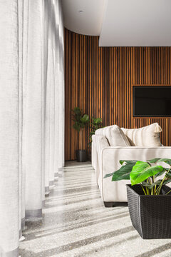 Sunlit house interior