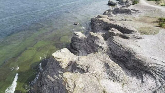 Swedish landscape by drone in summer 