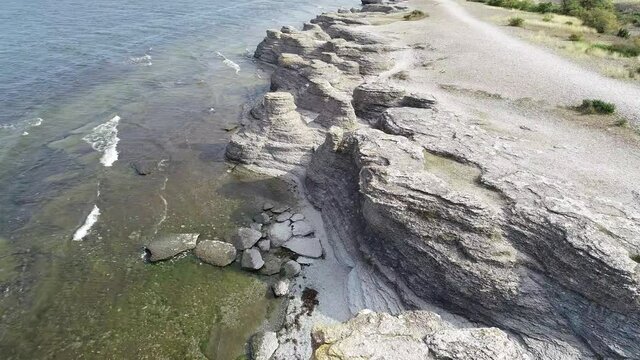 Swedish landscape by drone in summer 