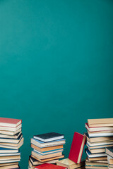 lots of educational books to read in the green background library