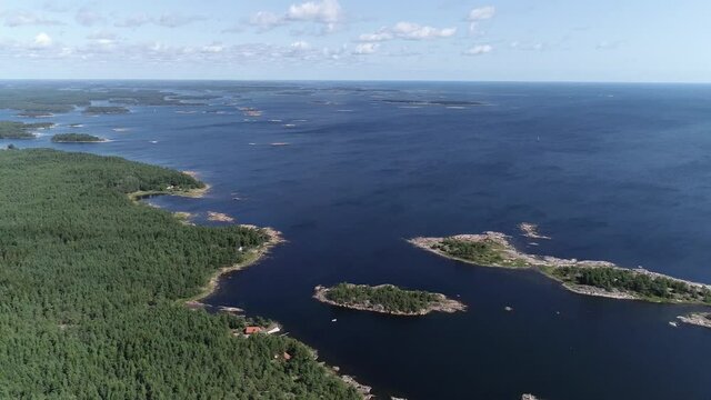 Swedish landscape by drone in summer 