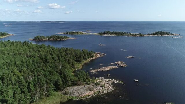 Swedish landscape by drone in summer 