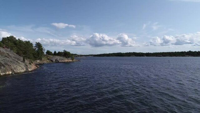 Swedish landscape by drone in summer 