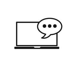Laptop Computer With Chat Icon