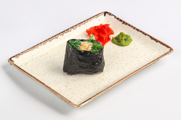 Japanese sushi gunkan with chukka