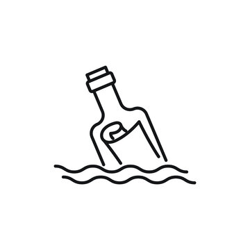 Message in a bottle line style icon