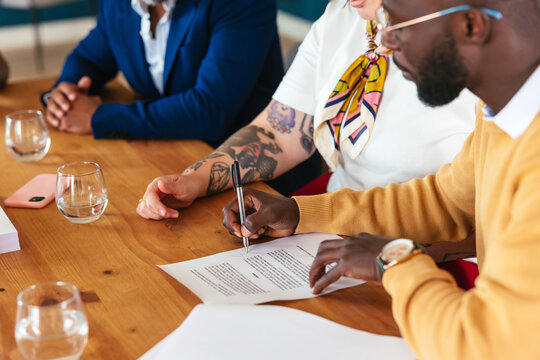 Crop clients signing contract