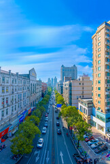 Fototapeta premium Urban environment of South Street, Nantong City, Jiangsu province