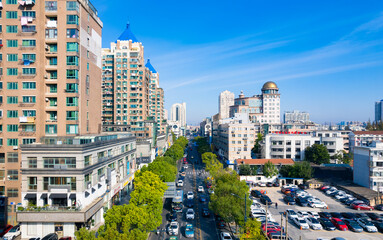 Fototapeta premium Urban environment of South Street, Nantong City, Jiangsu province