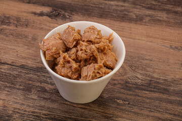 Canned tuna fillet for salad