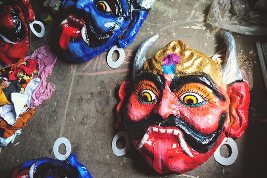 Narkasaur Masks at Diwali in Goa