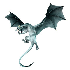 Fototapeta premium 3D Rendering Fairy Tale Dragon on White