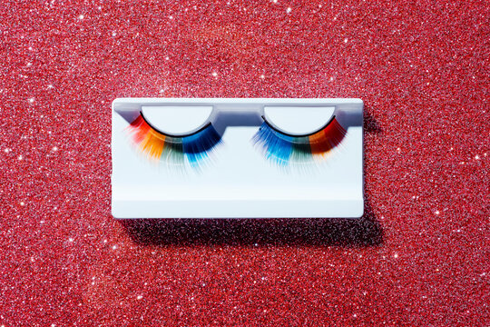 rainbow fake eyelashes set