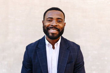 Happy businessman in suit