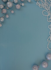Christmas background with Christmas decorations and mother-of-pearl beads